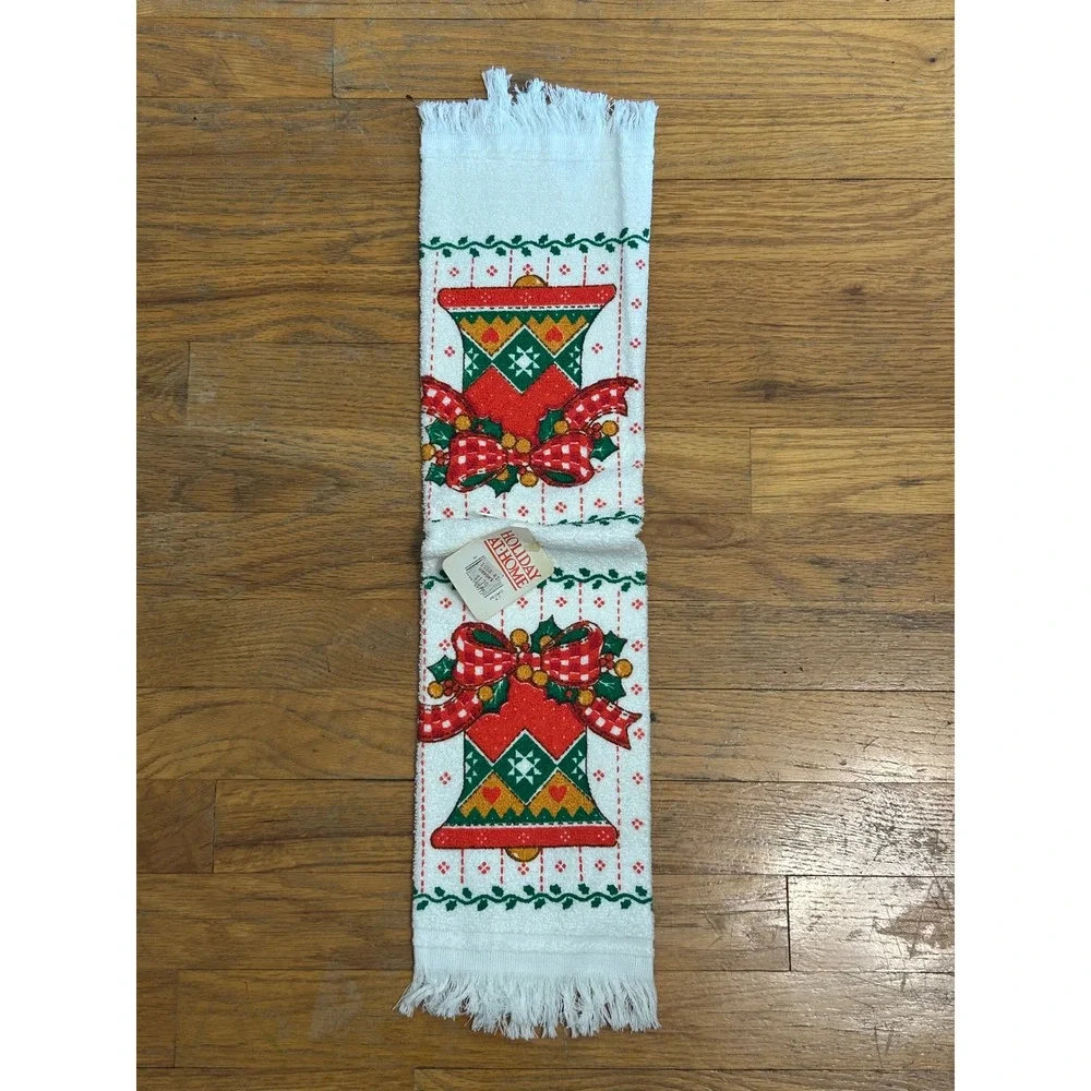 VTG Christmas Kitchen‎ Towel Made in USA Holiday At Home NOS Cottagecore